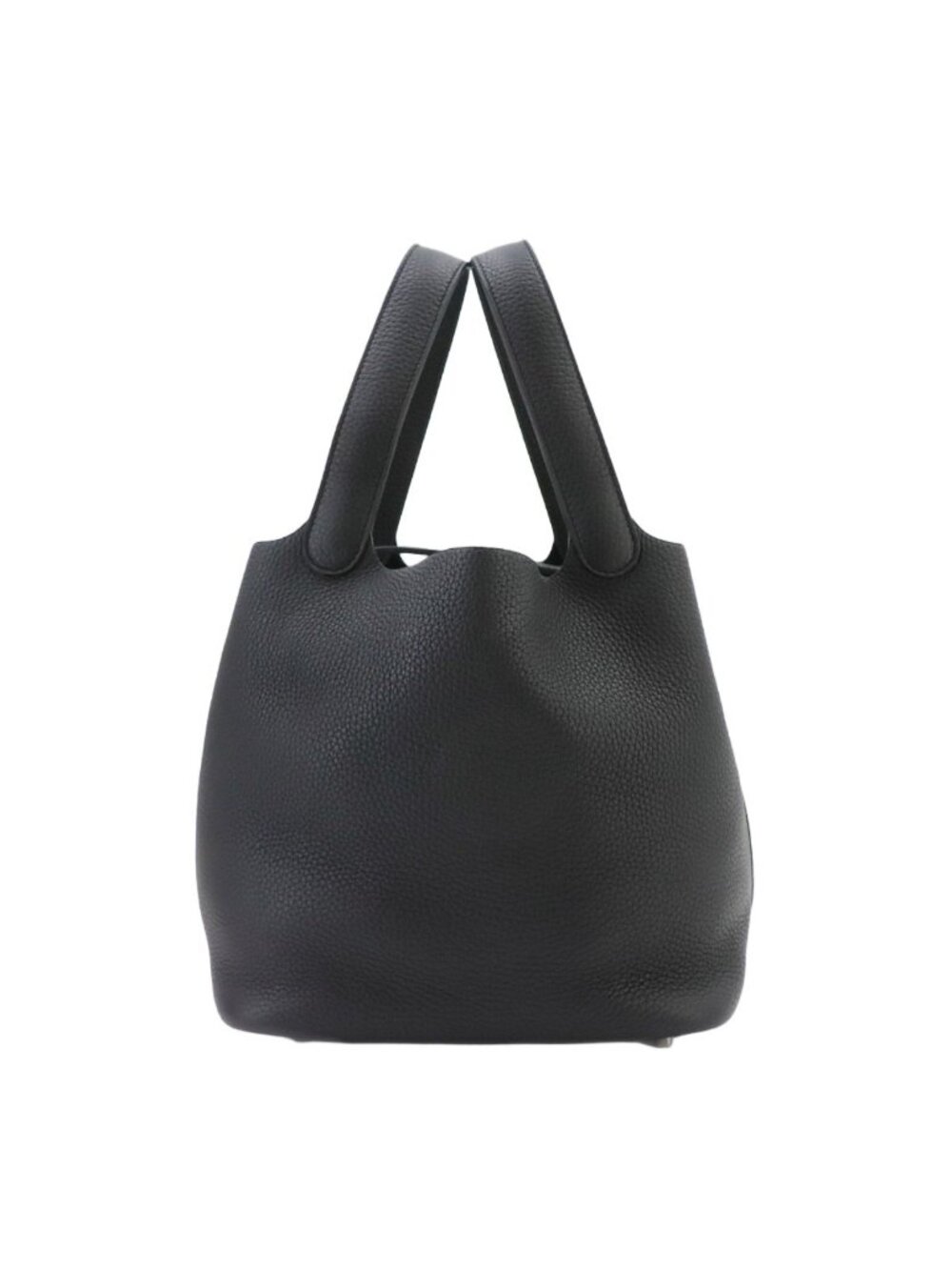 Hermes Picotin Lock 22 Hand Bag Taurillon Clemence Black Silver